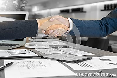 executive businessman hand shake with another business man Stock Photo