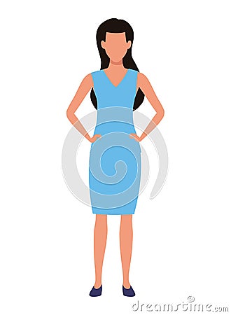 Executive businesswoman avatar faceless cartoon Vector Illustration