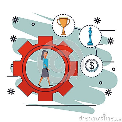 Executive businesswoman cartoon Vector Illustration