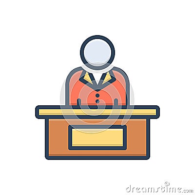 Color illustration icon for Executive, controller and managerial Cartoon Illustration