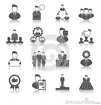 Executive icons black Vector Illustration