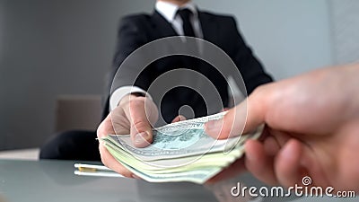 Executive taking money, bribery and illegal business among senior officials Stock Photo