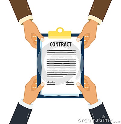 Executives handing over contract document Stock Photo