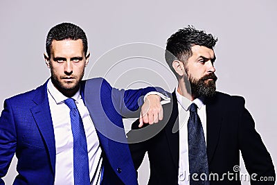 Business, confidence and teamwork concept. Businessmen with confident faces Stock Photo