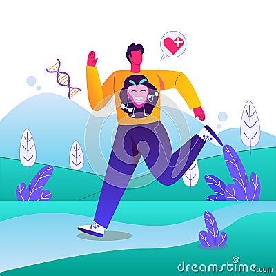 Daily exercise benefits illustration concept vector Cartoon Illustration