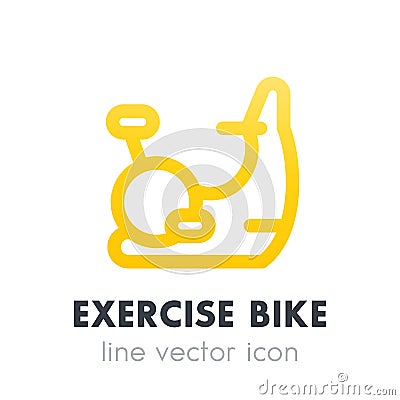 Exercise bike icon in line style Vector Illustration