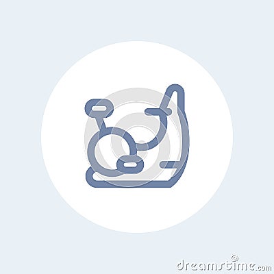 Exercise bike icon in linear style Vector Illustration