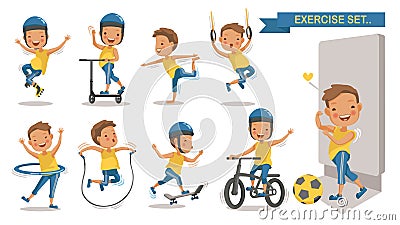 Exercise boy Vector Illustration