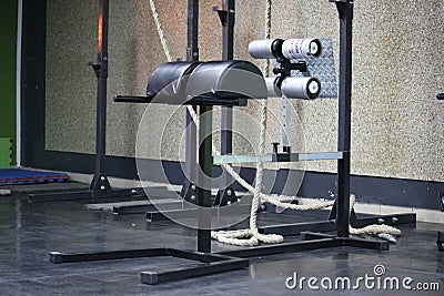 Exercise equipment in the gym Stock Photo