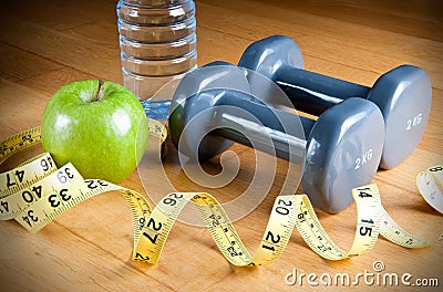 Exercise and Healthy Diet Stock Photo