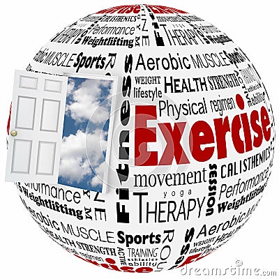 Exercise Physical Fitness Active Lifestyle Door to Opportunity Stock Photo