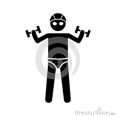 Exercise during swimming glyph vector icon which can easily modify or edit Vector Illustration