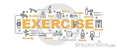Exercise vector banner Vector Illustration