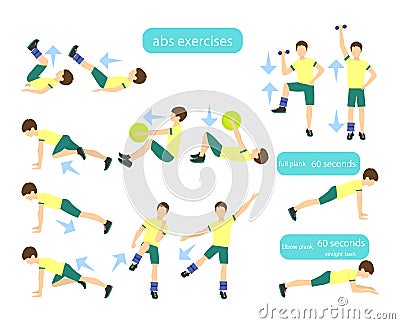 Exercises for kids set. Vector Illustration