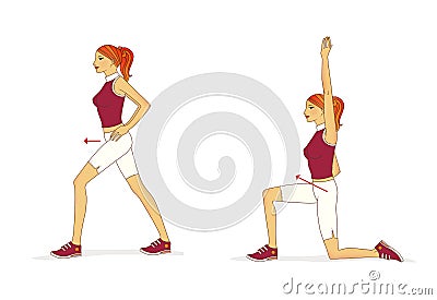 Exercises to strengthen the muscles of the press and buttocks Stock Photo