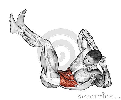 Exercising. Collapsing on the floor of the trunk Stock Photo