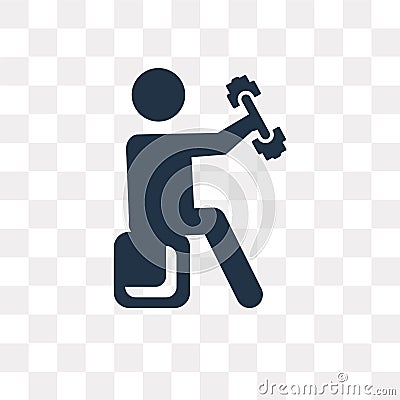 Exercising Dumbbell vector icon isolated on transparent background, Exercising Dumbbell transparency concept can be used web and Vector Illustration
