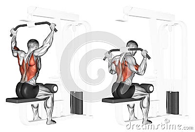 Exercising. End of the upper block of the neck Stock Photo