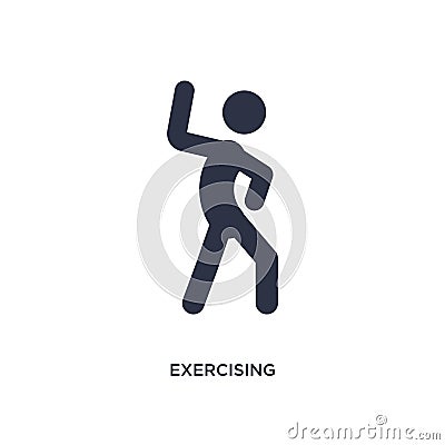 exercising icon on white background. Simple element illustration from activity and hobbies concept Vector Illustration