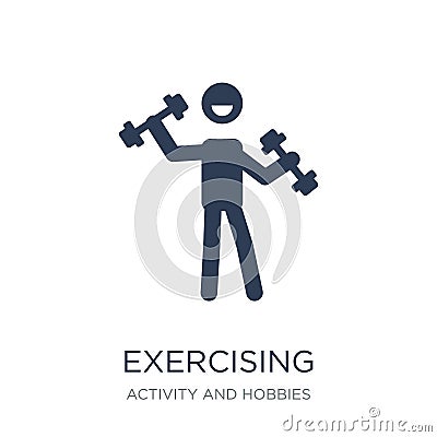 Exercising icon. Trendy flat vector Exercising icon on white background from Activity and Hobbies collection Vector Illustration