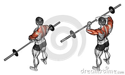 Exercising. Vertical rods with the rod Stock Photo