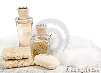 Exfoliation spa still life Stock Photo