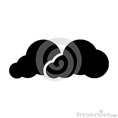 Exhalation Steam, Blow Dust Smoke Silhouette Icon. Evaporation Smell, Gas in Fluffy Sky Glyph Pictogram. Toxic Smog Vector Illustration