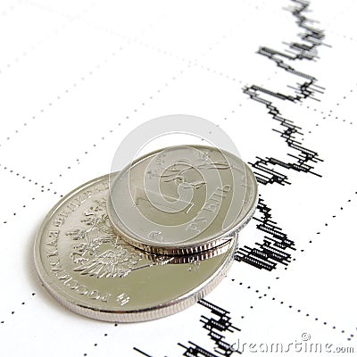 Exhange ruble rate. Stock Photo