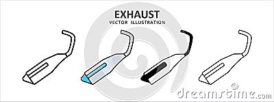 exhaust muffler vector icon design. car motorcycle spare part replacement service Stock Photo