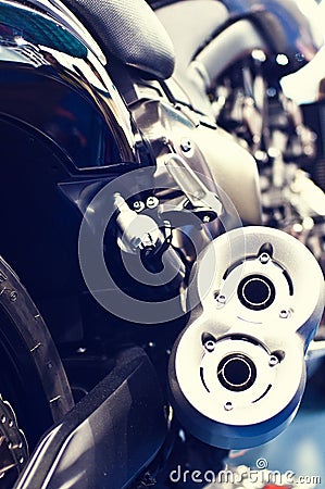 Exhaust of a speed motor bike Stock Photo