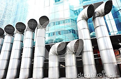 Exhaust vents system Stock Photo