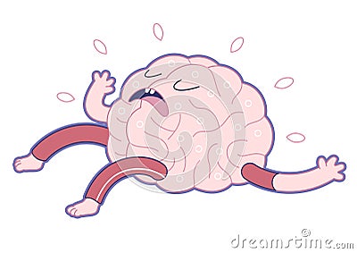 Exhausted - 2, Brain collection Vector Illustration