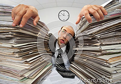 Exhausted businessman Stock Photo