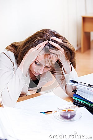 Exhausted female Stock Photo