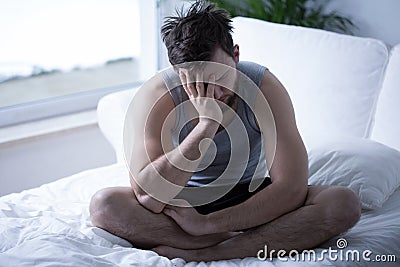 Exhausted in the morning Stock Photo