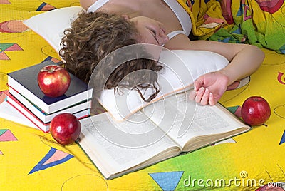 Exhausted student Stock Photo