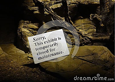 Exhibit Closed Sign Stock Photo