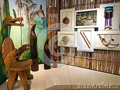 Artifacts Exhibit at Pumapungo Museum in Cuenca, Ecuador Editorial Stock Photo