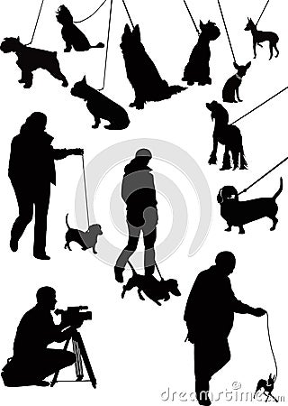 Exhibition of dogs animals Vector Illustration