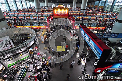 Exhibition hall of large machinery and equipment Editorial Stock Photo