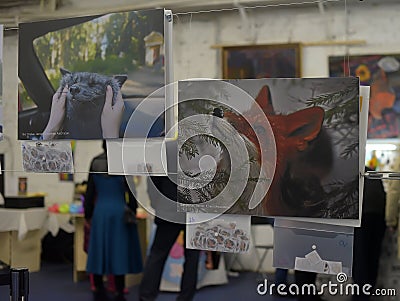 Exhibition of photographs Editorial Stock Photo