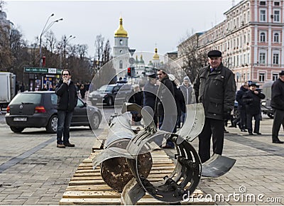 Exhibition of Russian weapons in Kiev Editorial Stock Photo