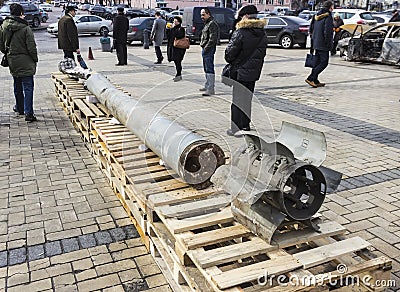 Exhibition of Russian weapons in Kiev Editorial Stock Photo