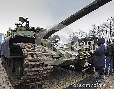 Exhibition of Russian weapons in Kiev Editorial Stock Photo