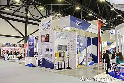 Exhibition Stands companies. Editorial Stock Photo