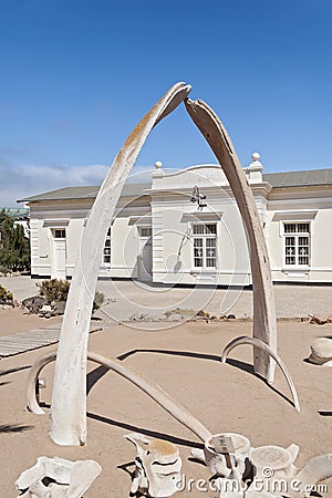 Exhibitions of the Swakopmund Museum on the site of the former Otavi railway station Editorial Stock Photo