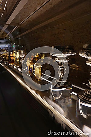 Exhibits of the Duomo Museum in Milan. Editorial Stock Photo