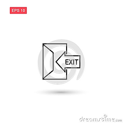 Exit arrow icon vector design isolated Vector Illustration