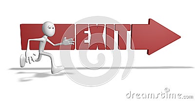 Exit arrow Cartoon Illustration