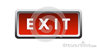 Exit button. 3D design Vector Illustration